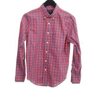 Abercrombie & Fitch Red Blue Check Plaid Button-Down Shirt XS